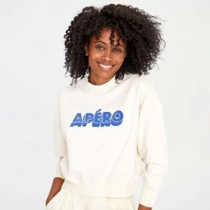 Clare V Le Drop Cream Apéro sweatshirt NWT